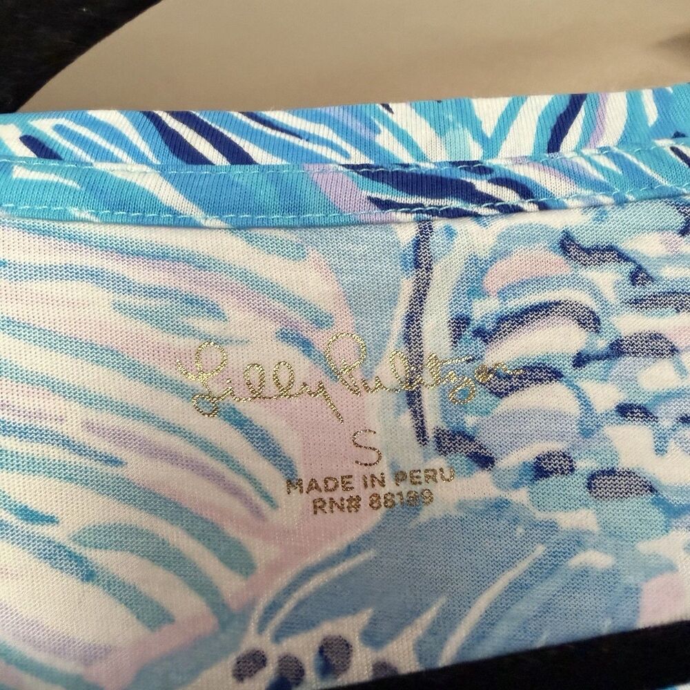 Lilly Pulitzer Cody Short Sleeve Swing Dress Blue Fishful Thinking Small Cotton - Picture 6 of 11